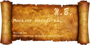Mentzer Bozsóka névjegykártya